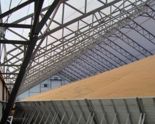 Тентовый ангар для хранения зерна