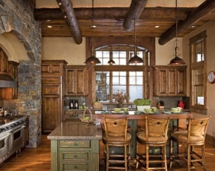 Нестандартная гостиная в сельском стиле