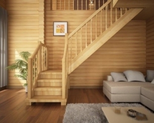 Красивая и практичная лестница на второй этаж дома в Челябинске