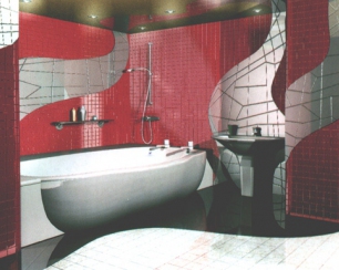 Зеркальная плитка для ванной комнаты