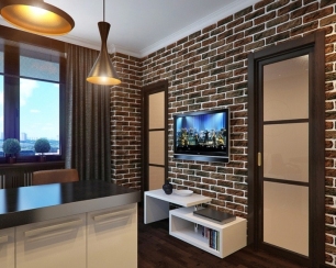 Оформление интерьера декоративным кирпичом