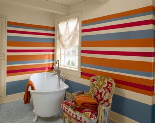 Использование полосок в декоре помещения