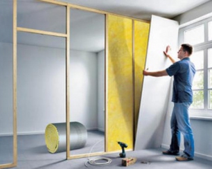 Монтаж гипсокартонной перегородки на деревянном каркасе