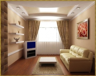 Оптимальный натяжной потолок в гостиной