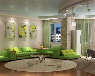 Зеленый цвет в интерьере